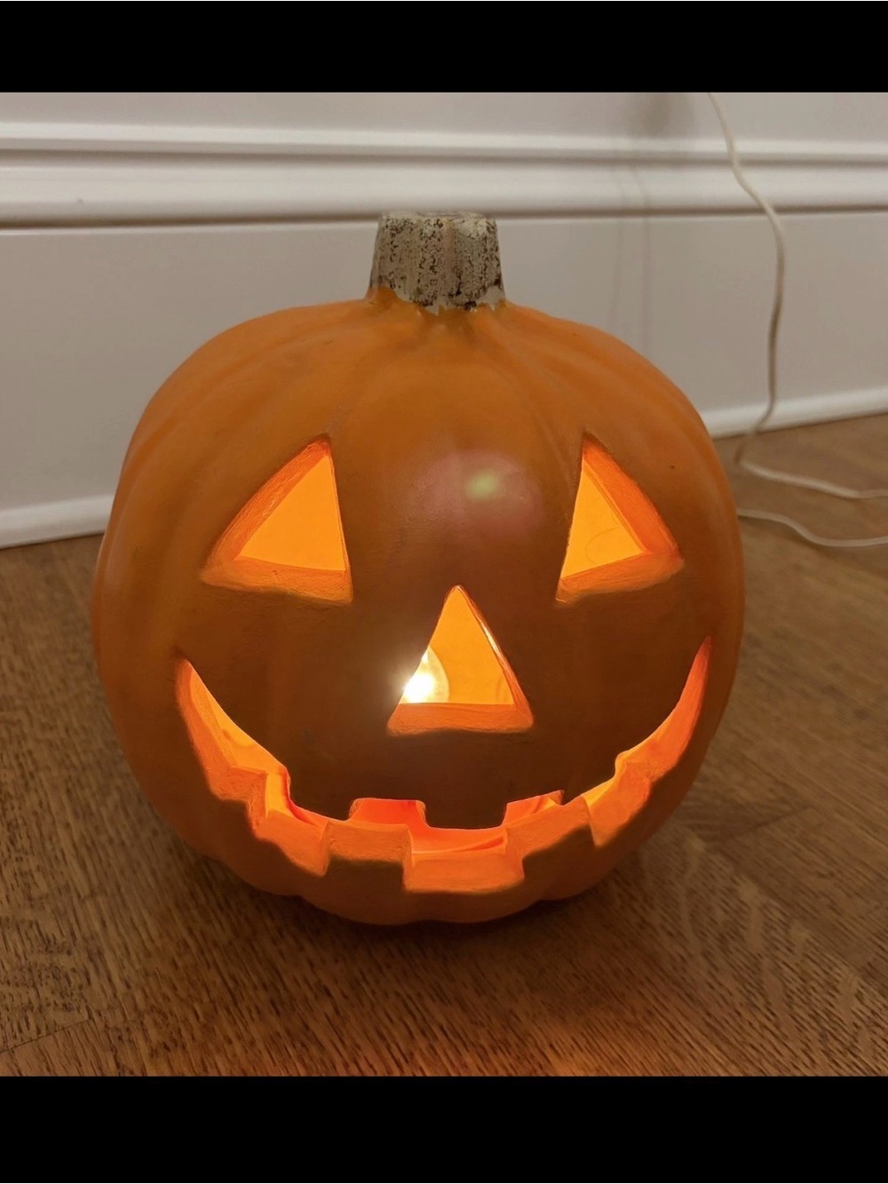 Vintage 1998 Paper Magic Group Foam Jack O Lantern Light Pumpkin Blow Mold 10”